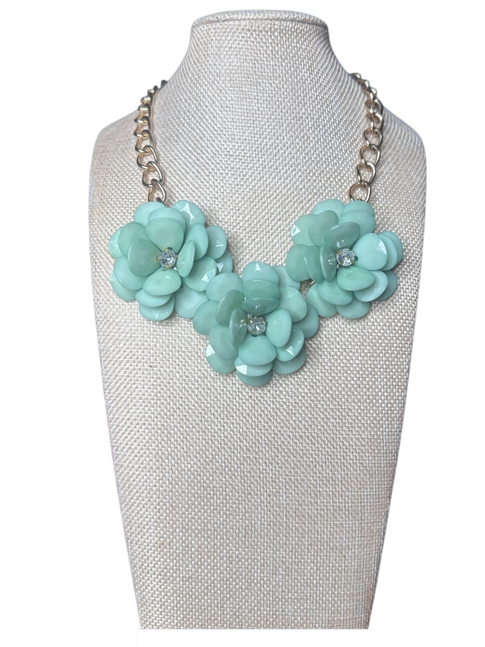 Mint Floral Statement Necklace - Women Jewelry
